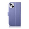 2in1 ādas korpuss ar iPhone 14 Plus anti-RFID maka korpuss gaiši purpursarkanā krāsā.