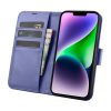 2in1 ādas korpuss ar iPhone 14 Plus anti-RFID maka korpuss gaiši purpursarkanā krāsā.