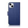 2in1 ādas korpuss ar iPhone 14 Plus anti-RFID maka korpuss zils