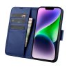 2in1 ādas korpuss ar iPhone 14 Plus anti-RFID maka korpuss zils