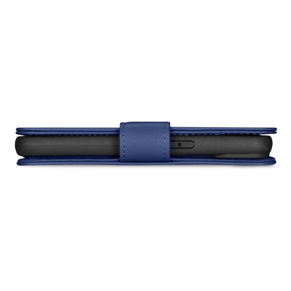 2in1 ādas korpuss ar iPhone 14 Plus anti-RFID maka korpuss zils