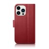 2in1 ādas korpuss ar iPhone 14 Pro Max Anti-RFID maka korpuss sarkans