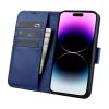 2in1 ādas korpuss ar iPhone 14 Pro Max Anti-RFID maka korpuss zilā krāsā