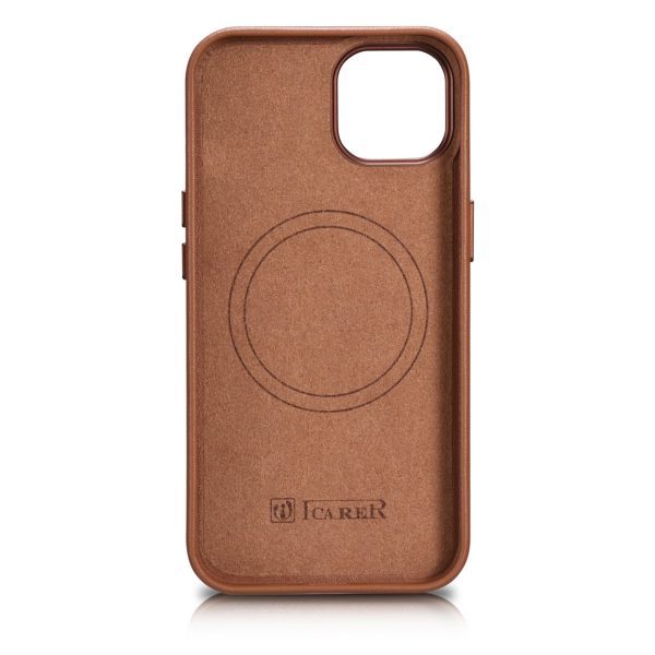 Dabiska ādas korpuss iPhone 14 Plus Magsafe Case Leather Brown