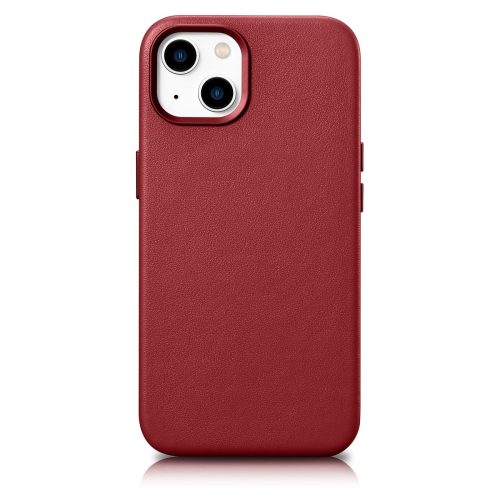 Dabiska ādas korpuss iPhone 14 Plus Magsafe Case āda sarkanā krāsā