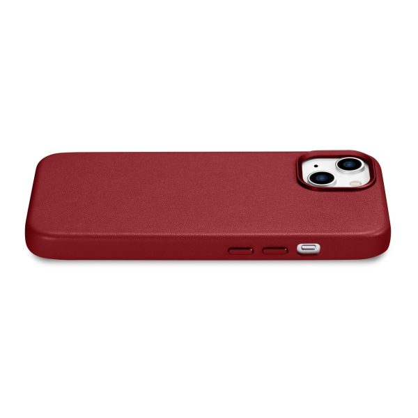 Dabiska ādas korpuss iPhone 14 Plus Magsafe Case āda sarkanā krāsā