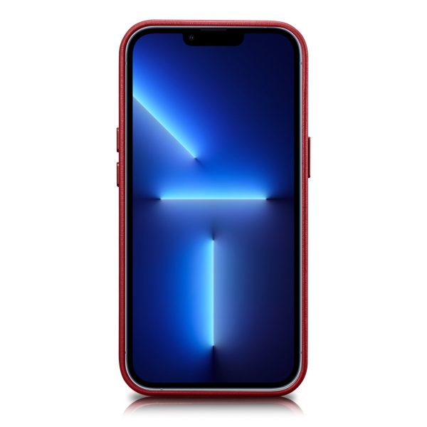 Dabiska ādas korpuss iPhone 14 Plus Magsafe Case āda sarkanā krāsā