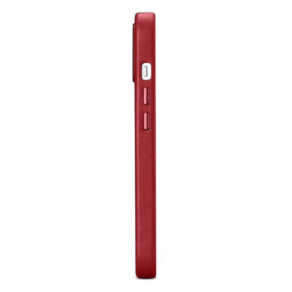 Dabiska ādas korpuss iPhone 14 Plus Magsafe Case āda sarkanā krāsā