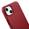 Dabiska ādas korpuss iPhone 14 Plus Magsafe Case āda sarkanā krāsā