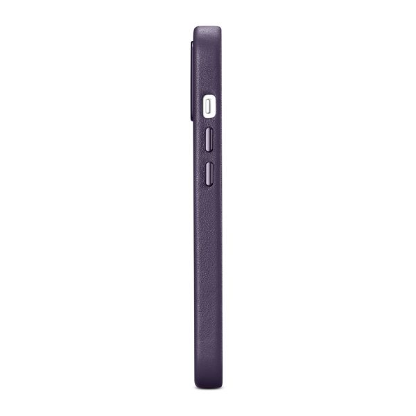 Dabiskas ādas korpuss iPhone 14 Plus magsafe Case āda tumši purpursarkanā krāsā