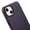 Dabiskas ādas korpuss iPhone 14 Plus magsafe Case āda tumši purpursarkanā krāsā
