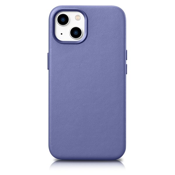 Dabiska ādas korpuss iPhone 14 Plus Magsafe Case āda Light Purple