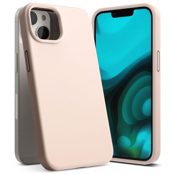 Elastīga silikona tālruņa korpuss iPhone 14 Plus 6,7 '' silikona rozā smiltis