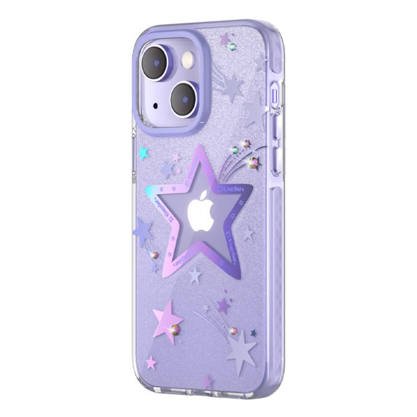 Lieta zvaigznēs iPhone 14 Plus Heart Star Series Purple Star