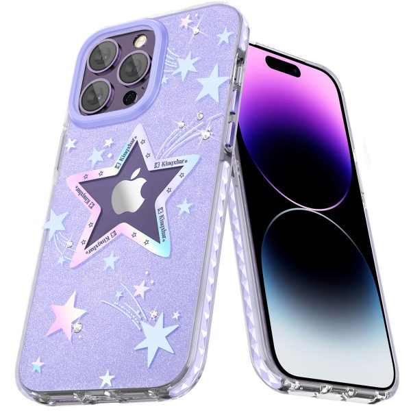 Lieta zvaigznēs iPhone 14 Plus Heart Star Series Purple Star