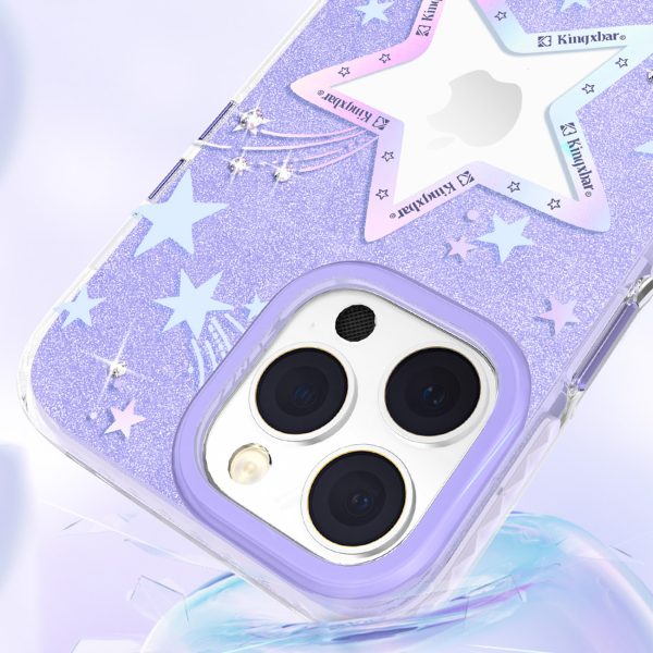 Lieta zvaigznēs iPhone 14 Plus Heart Star Series Purple Star