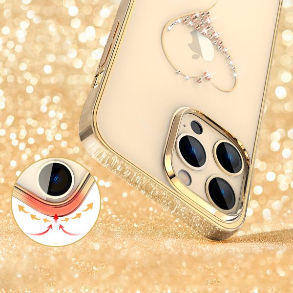 IPhone 14 Plus tālruņa korpuss, kas dekorēts ar vēlmju sērijām Złote Crystals