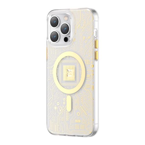 Magnētiskais korpuss iPhone 14 Pro Magsafe PQY Geek sērija Złote