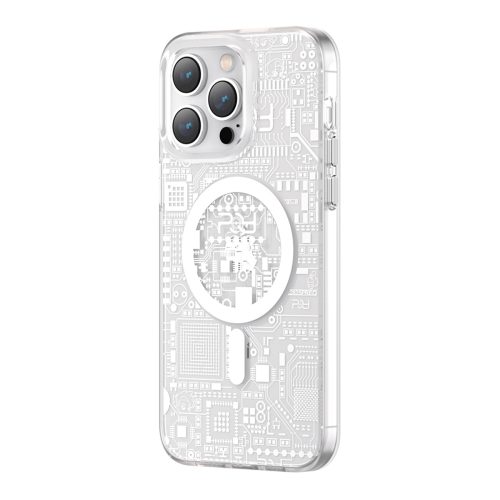 Magnētiskais korpuss iPhone 14 Plus Magsafe PQY Geek sērija Sudraba