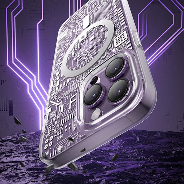 Magnētiskais korpuss iPhone 14 Plus Magsafe PQY Geek sērija Sudraba
