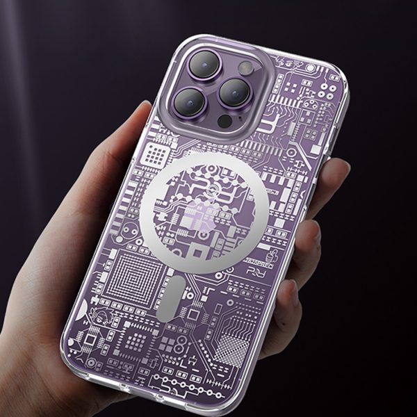 Magnētiskais korpuss iPhone 14 Pro Max MagSafe PQY Geek sērija Sudraba