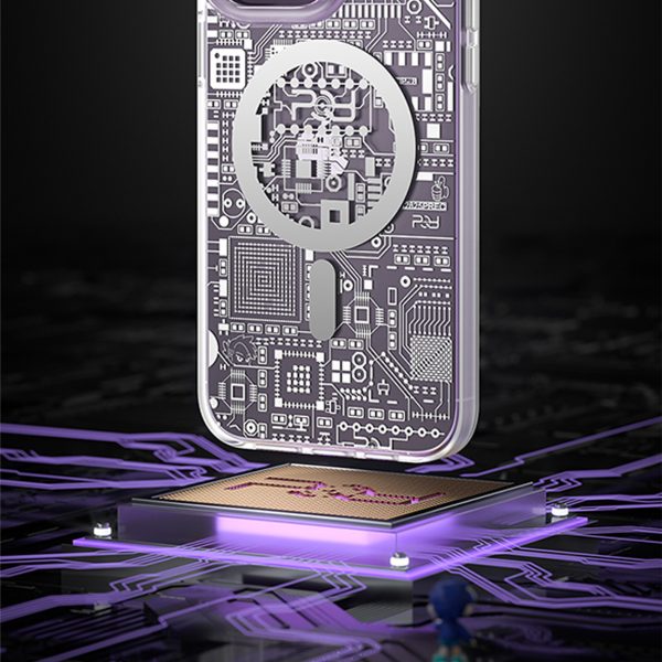 Magnētiskais korpuss iPhone 14 Pro Max MagSafe PQY Geek sērija Sudraba