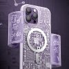 Magnētiskais korpuss iPhone 14 Pro Max MagSafe PQY Geek sērija Sudraba