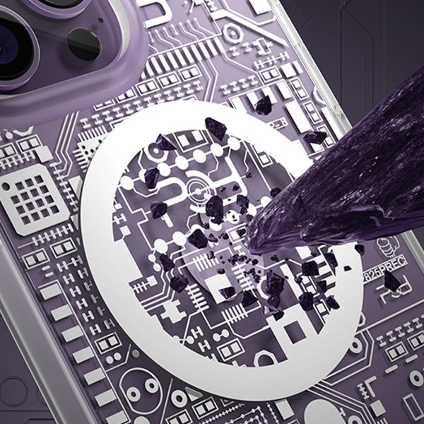 Magnētiskais korpuss iPhone 14 Pro Max MagSafe PQY Geek sērija Sudraba