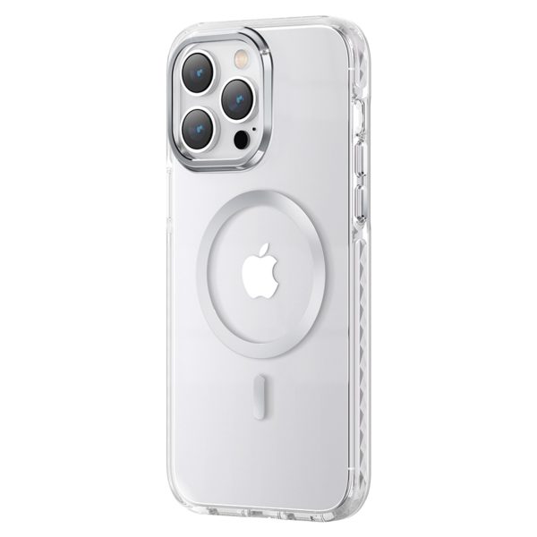 Magnētiskais korpuss iPhone 14 Plus Magsafe PQY Ice Crystal Series sudrabs