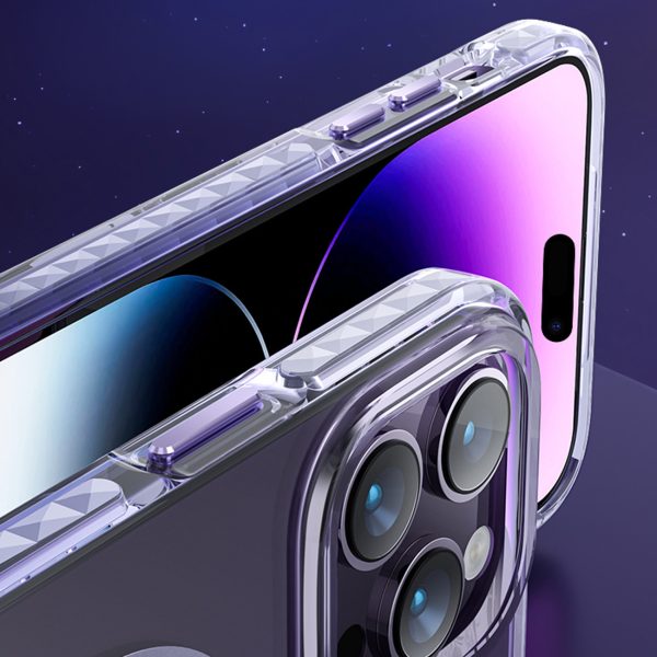 Magnētiskais korpuss iPhone 14 Plus Magsafe PQY Ice Crystal Series sudrabs