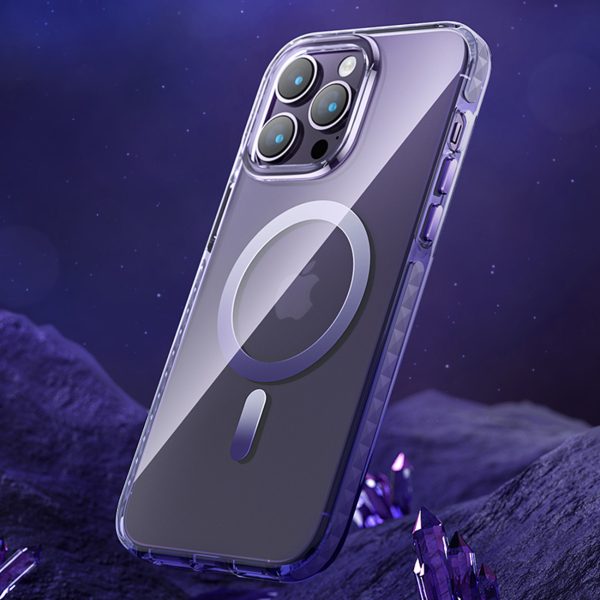 Magnētiskais korpuss iPhone 14 Plus Magsafe PQY Ice Crystal Series sudrabs