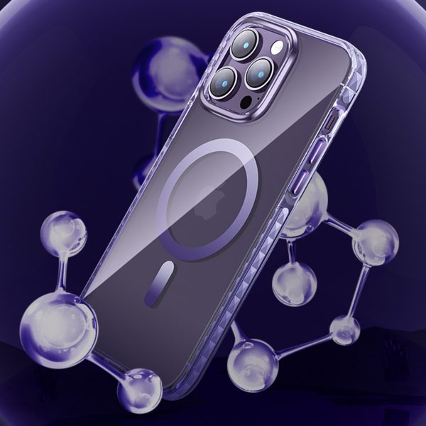 Magnētiskais korpuss iPhone 14 Plus Magsafe PQY Ice Crystal Series sudrabs