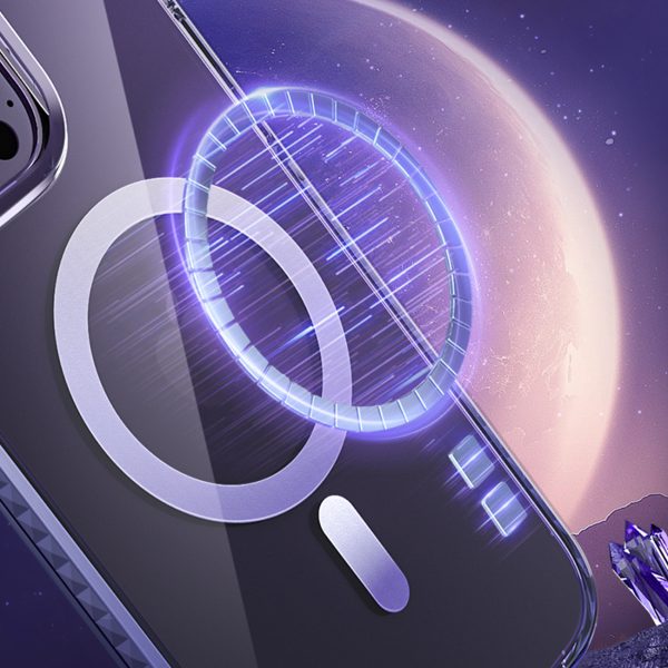 Magnētiskais korpuss iPhone 14 Plus Magsafe PQY Ice Crystal Series sudrabs