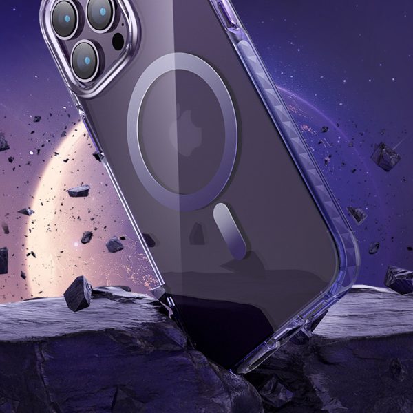 Magnētiskais korpuss iPhone 14 Plus Magsafe PQY Ice Crystal Series sudrabs