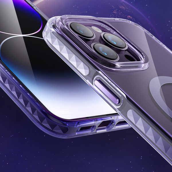 Magnētiskais korpuss iPhone 14 Plus Magsafe PQY Ice Crystal Series sudrabs