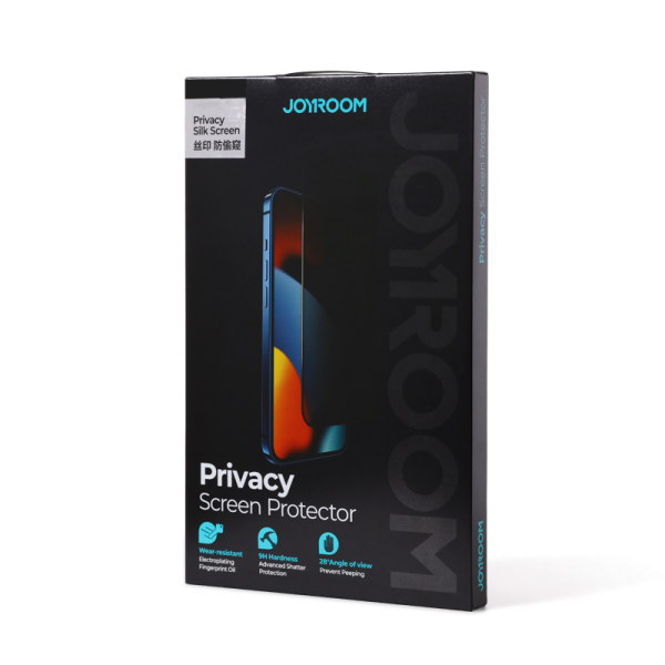 Rūdīts stikls iPhone 14 Pro ar pretspy filtru visam ekrānam ar caurspīdīgu rāmi