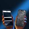 Rūdīts stikls iPhone 14 Pro ar pretspy filtru visam ekrānam ar caurspīdīgu rāmi