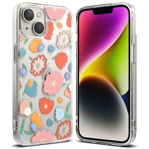Bruņu korpusa vāks ar gēla rāmja iPhone 14 Plus saplūšanas dizaina caurspīdīgu ziedu