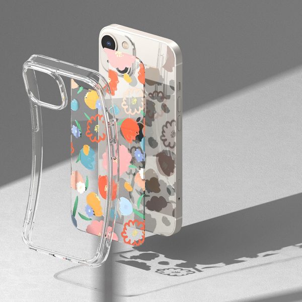 Bruņu korpusa vāks ar gēla rāmja iPhone 14 Plus saplūšanas dizaina caurspīdīgu ziedu
