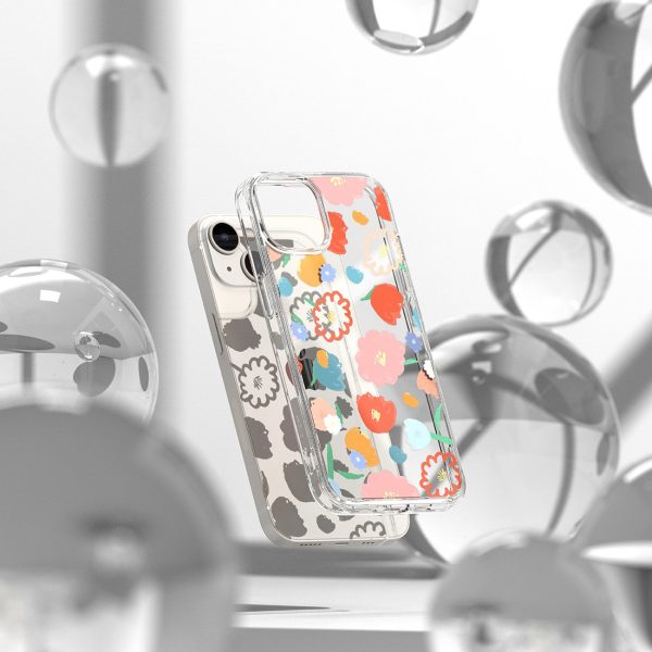 Bruņu korpusa vāks ar gēla rāmja iPhone 14 Plus saplūšanas dizaina caurspīdīgu ziedu