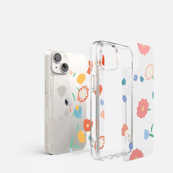 Bruņu korpusa vāks ar gēla rāmja iPhone 14 Plus saplūšanas dizaina caurspīdīgu ziedu