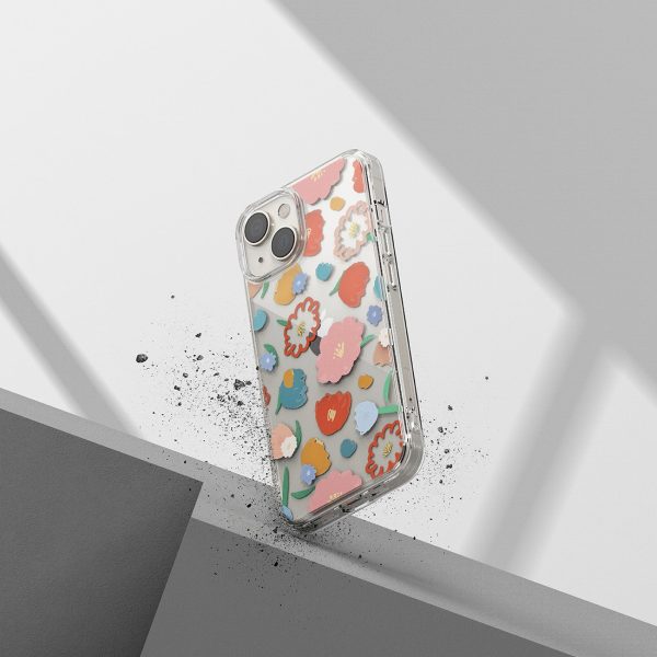 Bruņu korpusa vāks ar gēla rāmja iPhone 14 Plus saplūšanas dizaina caurspīdīgu ziedu