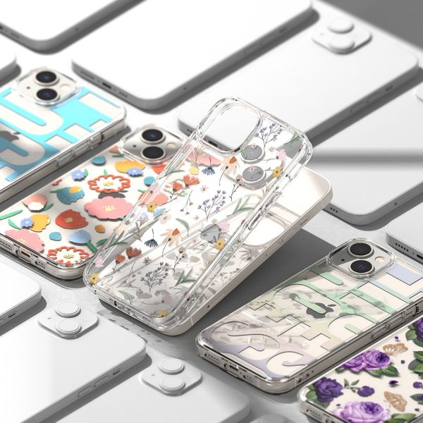 Bruņu korpusa vāks ar gēla rāmi iPhone 14 Plus Fusion Design Purple caurspīdīga roze