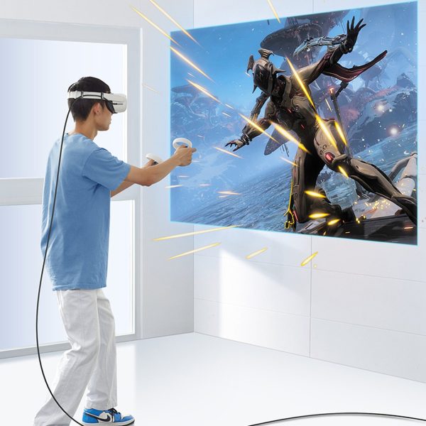 USB-C dusmu kabelis ar VR Oculus Quest 2 60W 5m Black