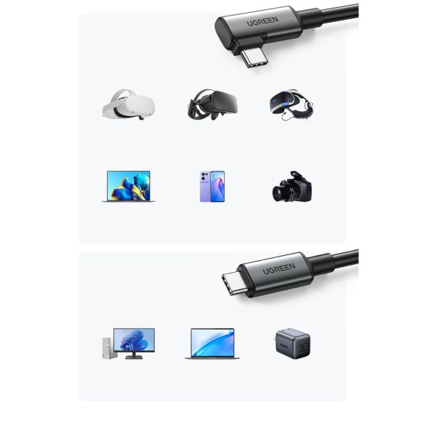 USB-C dusmu kabelis ar VR Oculus Quest 2 60W 5m Black