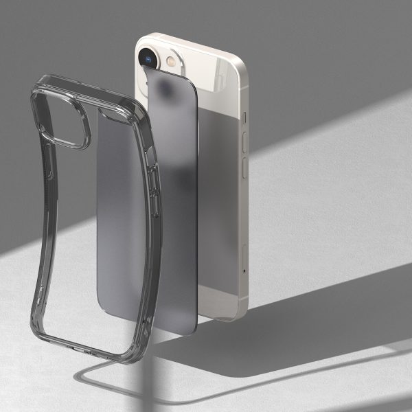 Aizsardzības korpuss iPhone 14 Plus ar saplūšanas saplūšanas matētu pelēku rāmi