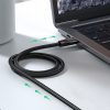 HDMI 2,1 8K 60Hz 1,5m kabelis kokvilnas pītā melnā krāsā