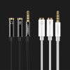 Izplatītāja mini ligzda 3 mm adapteris - 2 x mini ligzda 3,5 mm mikrofons un melnas austiņas