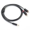 Kabeļa audio kabelis 3,5 mm mini ligzda - 2x RCA 1,5m melns