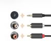 Kabeļa audio kabelis 3,5 mm mini ligzda - 2x RCA 1,5m melns